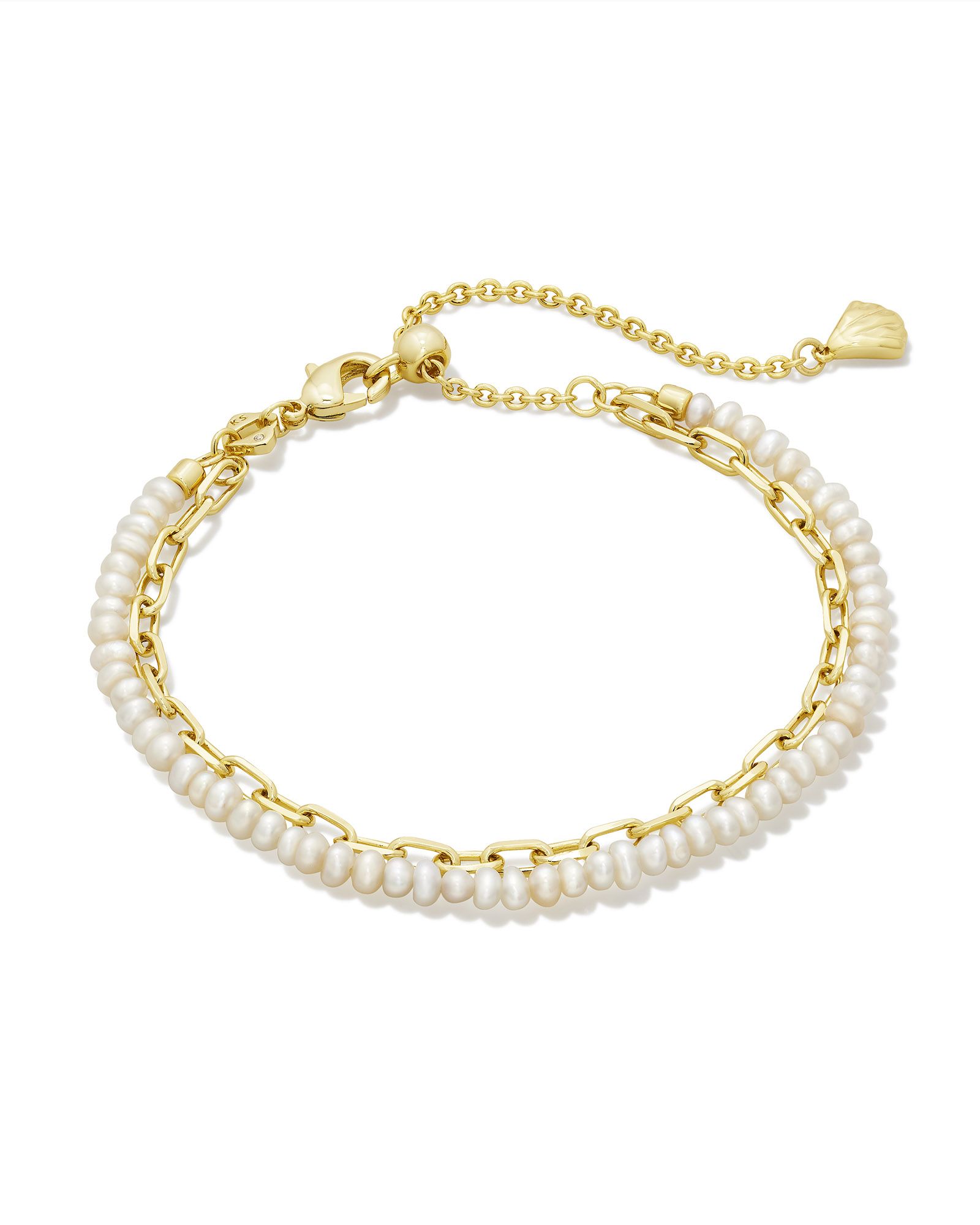 Lolo Gold Multi Strand Bracelet in White Pearl | Kendra Scott