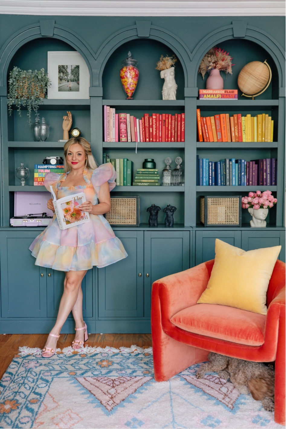 Home library rainbow bookshelf display rainbow books colorful home built ins 

#LTKhome