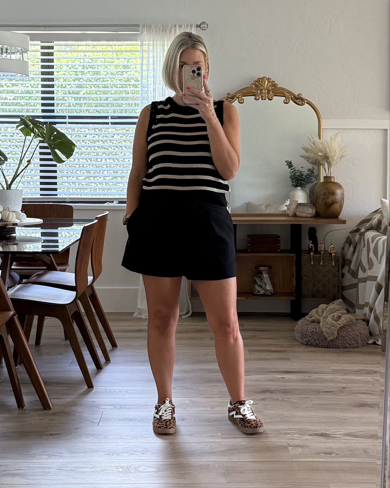 OOTD featuring Court! 

My sweater tank is from Target and is available is a few other colors as well. I’m wearing a medium and it fits tts. 

My shorts are also from Target. They’ve been a go to for me throughout summer and I’m sure they’ll continue through the Fall transition. They also come in several color options. I’m wearing a 10 and they fit tts 

My sneakers are from Walmart but they’re older so I’ll try to find similar options. 

Court’s Outfit is from Cove which I sadly can’t link. But I did link her Vans. 