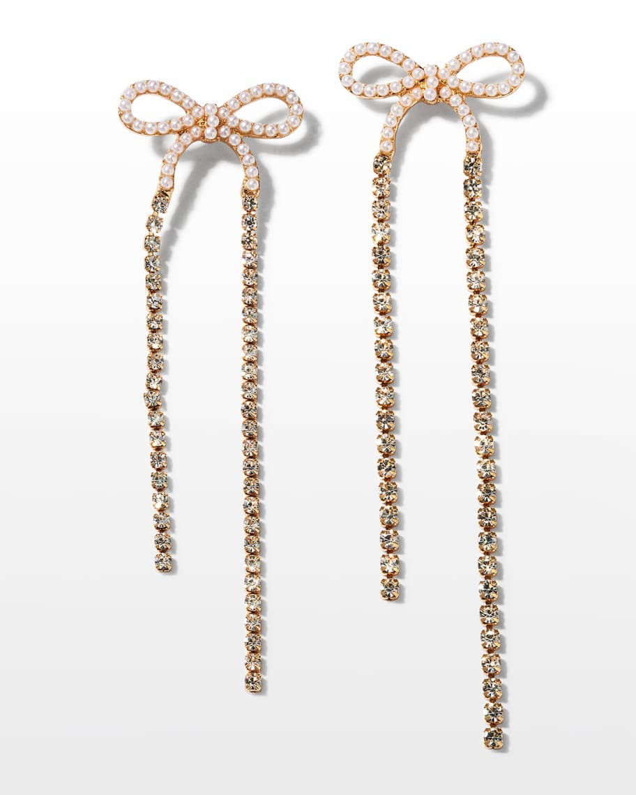 Pearly Dotted Ribbon Earrings | Neiman Marcus