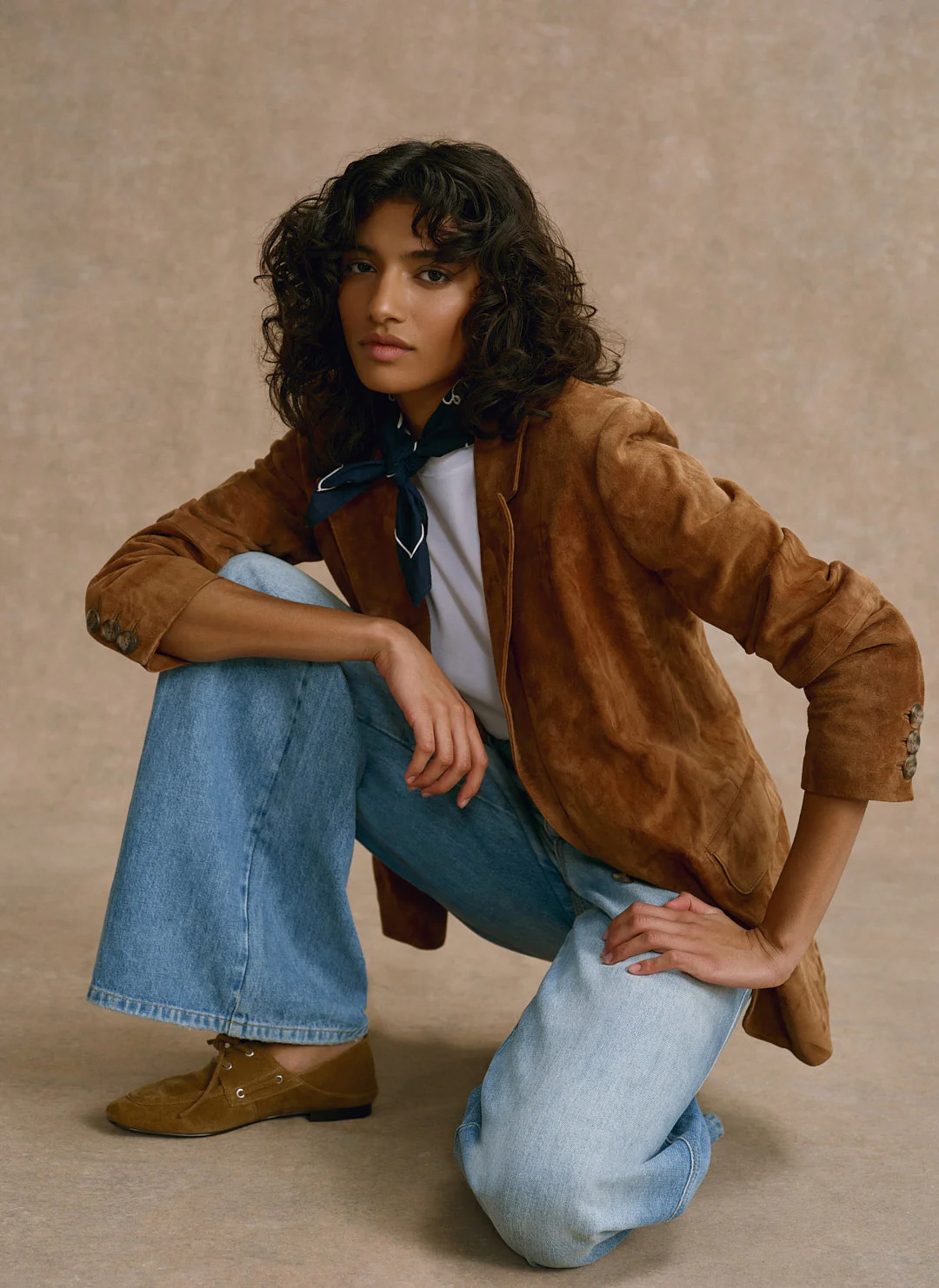 Tan Suede Blazer | Mint Velvet