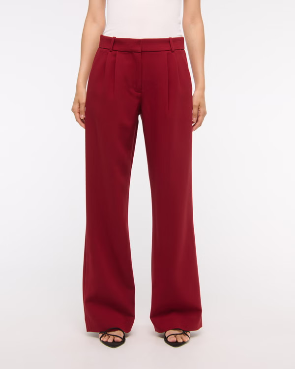 Women's A&F Sloane Low Rise Tailored Wide Leg Pant | Women's Clearance | Abercrombie.com | Abercrombie & Fitch (US)