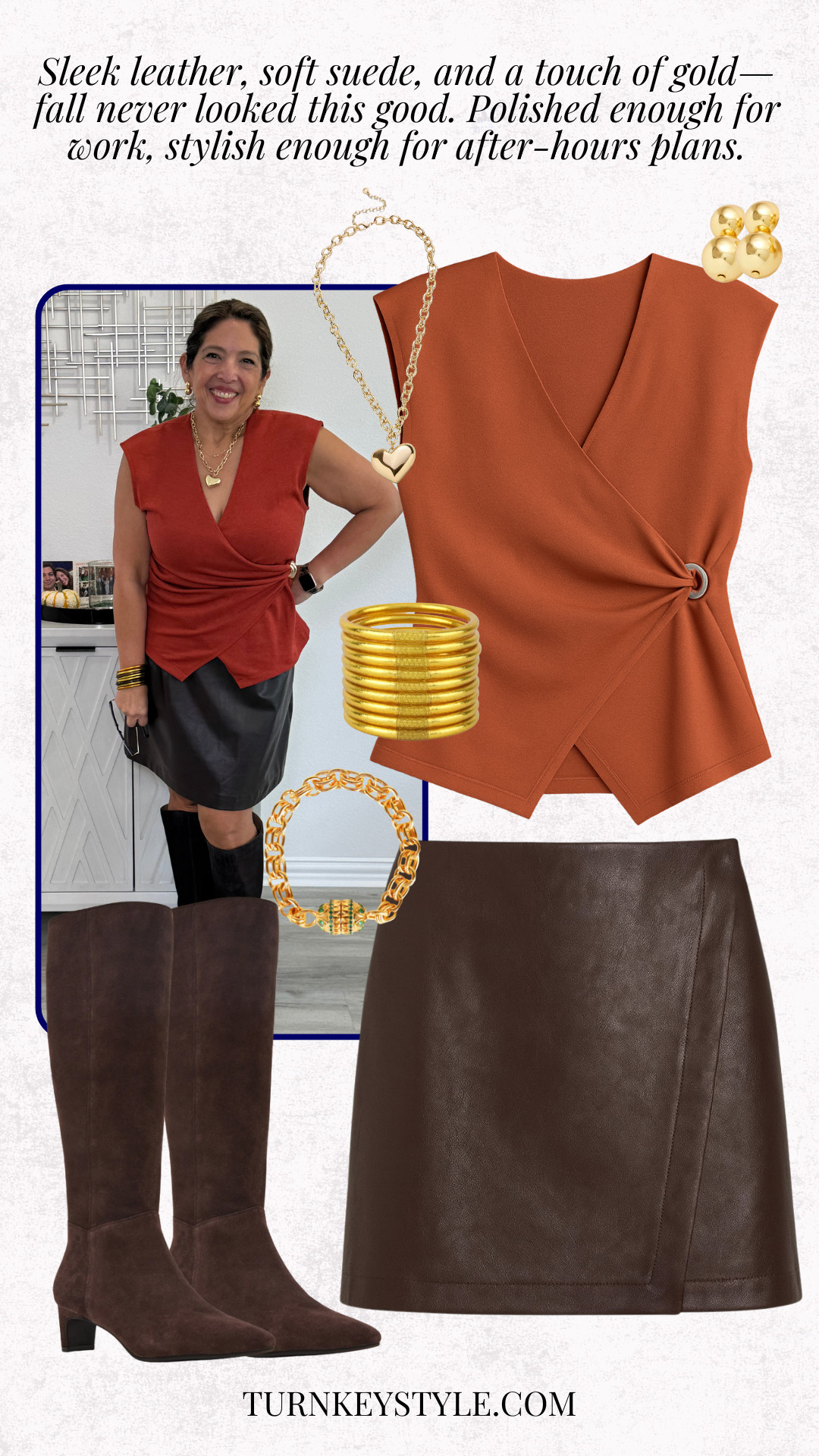 This leather + suede combo is everything for midlife style: flattering, versatile, and pulled together without even trying. Perfect for days when you want to feel stylish and powerful—whether it’s work or wine night. 

 #LTKStyleTip #LTKWorkwear