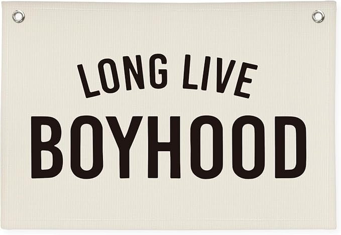 Boy Room Decor,Long Live Boyhood Canvas Banner Nursery Playroom Wall Decor for Boys Bedroom Toddl... | Amazon (US)