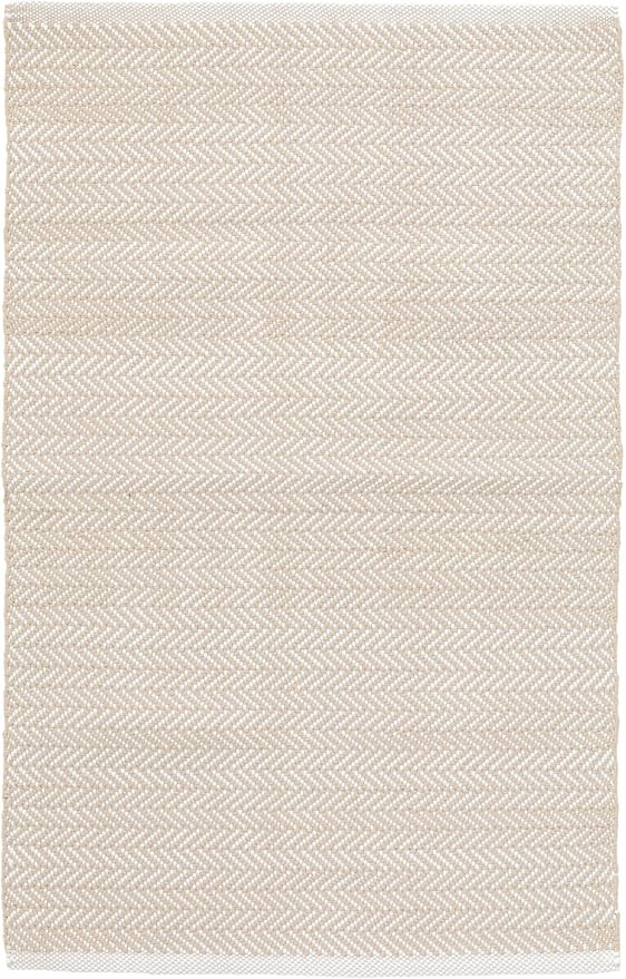 Dash & Albert Herringbone Linen/White Handwoven Indoor/Outdoor Rug Rug, 7.5 X 9.5 Feet, White Geo... | Amazon (US)