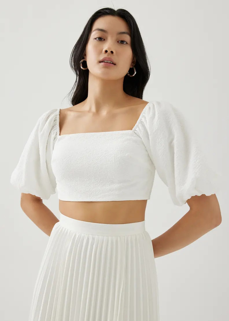 Lottie Padded Elastic Puff Sleeve Top | Love, Bonito USA