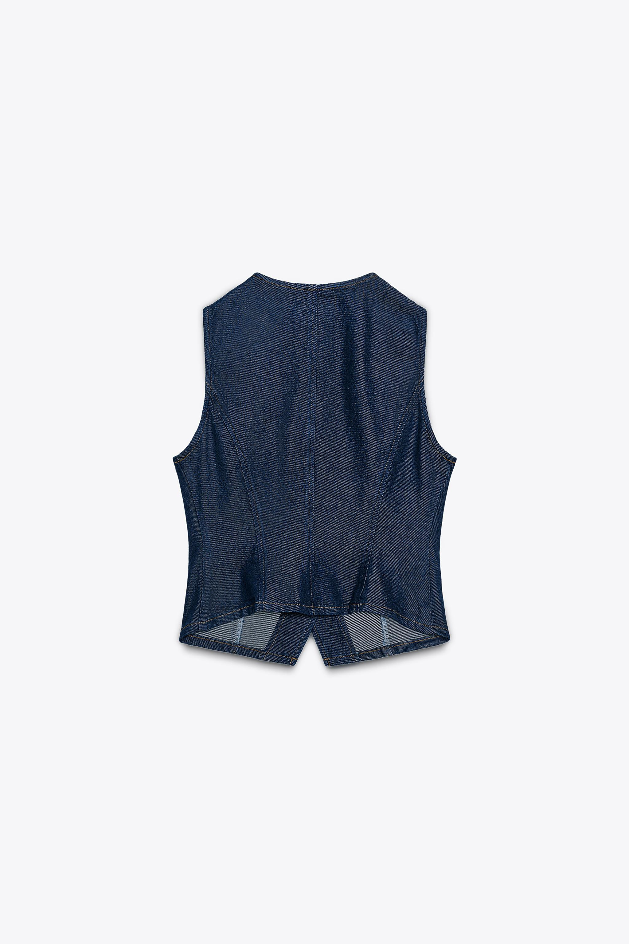 Z1975 GOLD BUTTON DENIM VEST | Zara US