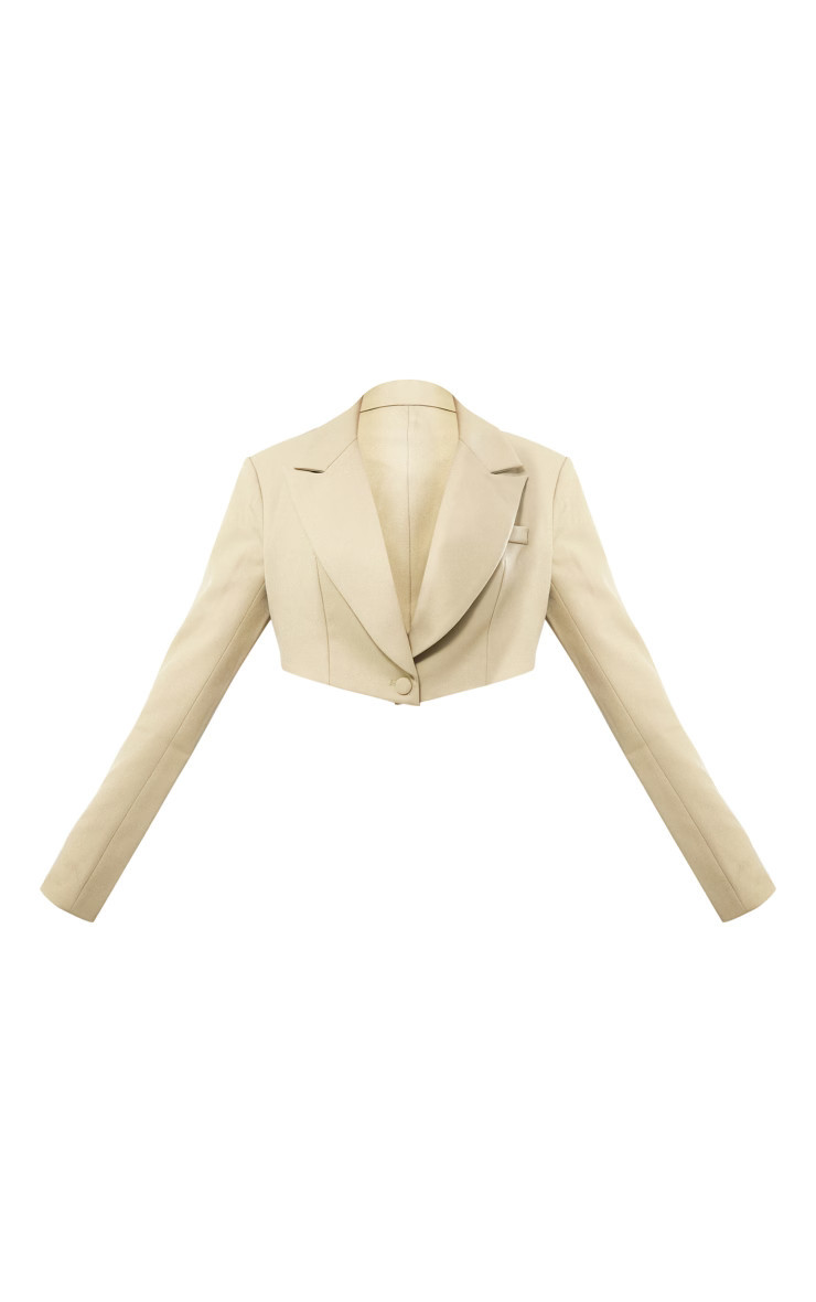 Sage Green Dart Detail Oversized Cropped Blazer | PrettyLittleThing US