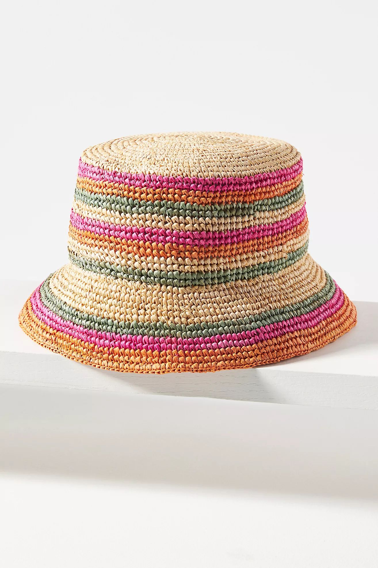 Bold Stripe Straw Bucket Hat | Anthropologie (US)