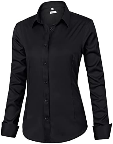 siliteelon Womens Classic-Fit Dress Shirts Long Sleeve Button Down Wrinkle-Free Stretch Solid Cas... | Amazon (US)