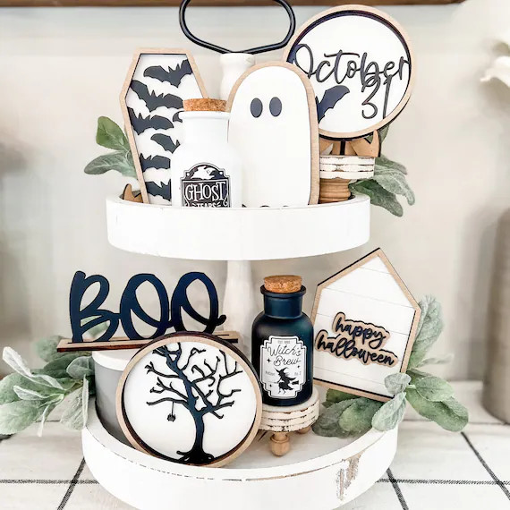 Halloween Tiered Tray Decor  Halloween Decor  Tiered Tray - Etsy | Etsy (US)