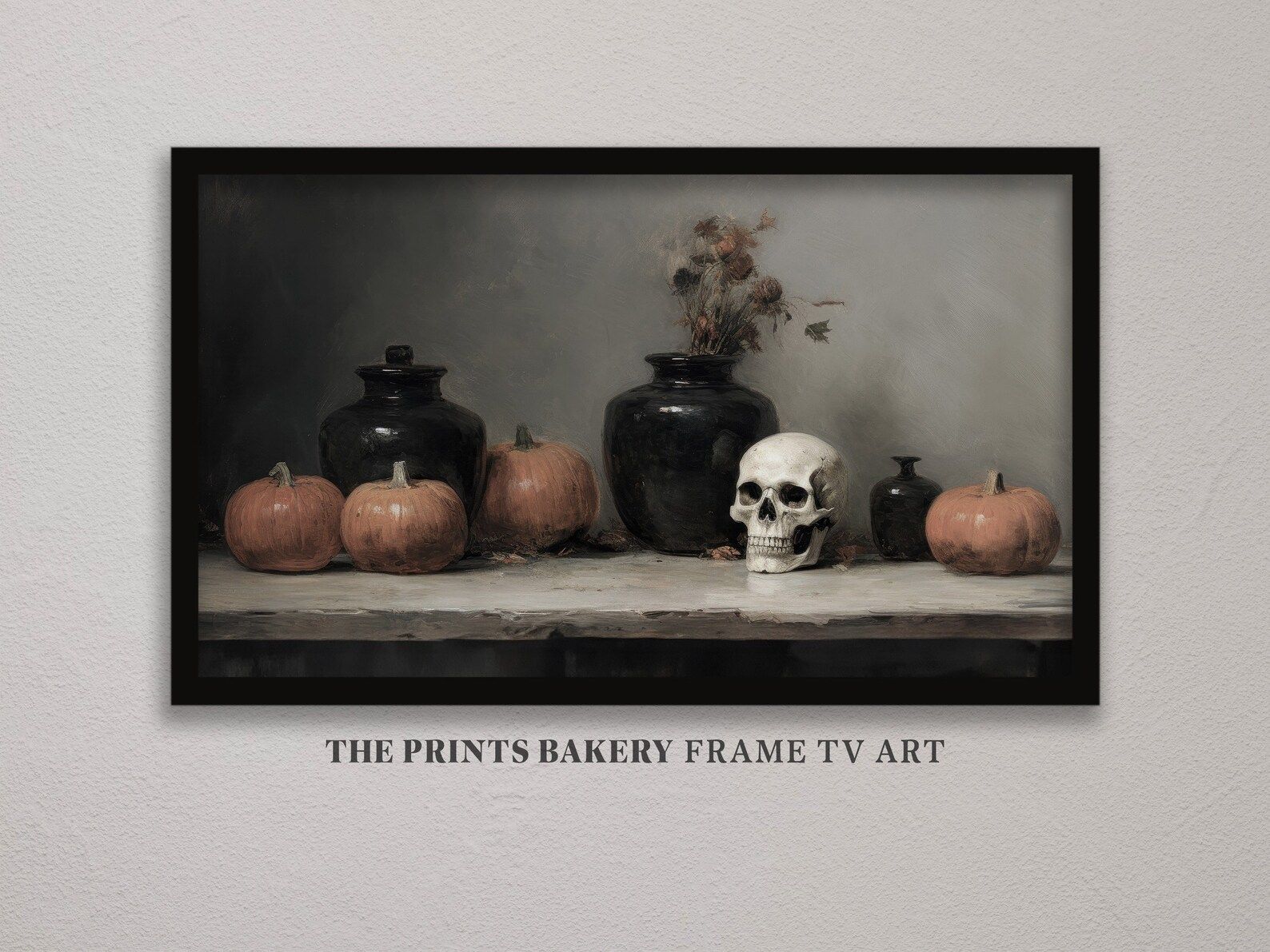 Halloween Frame TV Art, Vintage Skull Still Life TV, Trick or Treat Spooky TV Art, Digital Downlo... | Etsy (US)