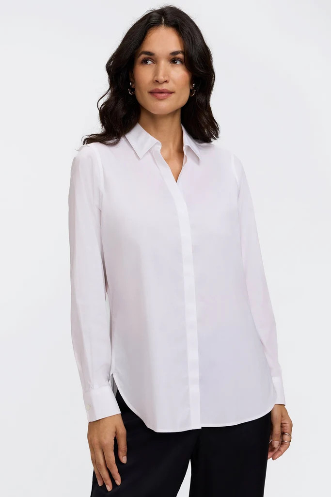 Kylie No Iron Stretch Long Sleeve Shirt | Foxcroft