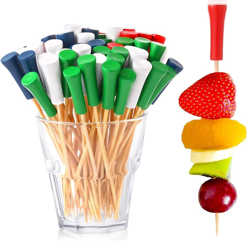 500 Pcs 4.7 Inch Golf Tee Picks for Appetizers Golf Toothpicks Decorative Golf End Sports Bamboo ... | Amazon (US)
