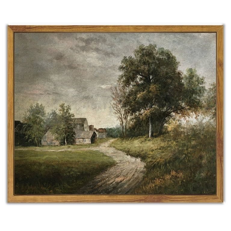 Drsoum Vintage Landscape Wall Art Classical Painting Countryside Room Decor - 8x10in Natural Fram... | Walmart (US)