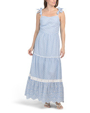 Tiered Eyelet Dress With Crochet Trim | Marshalls