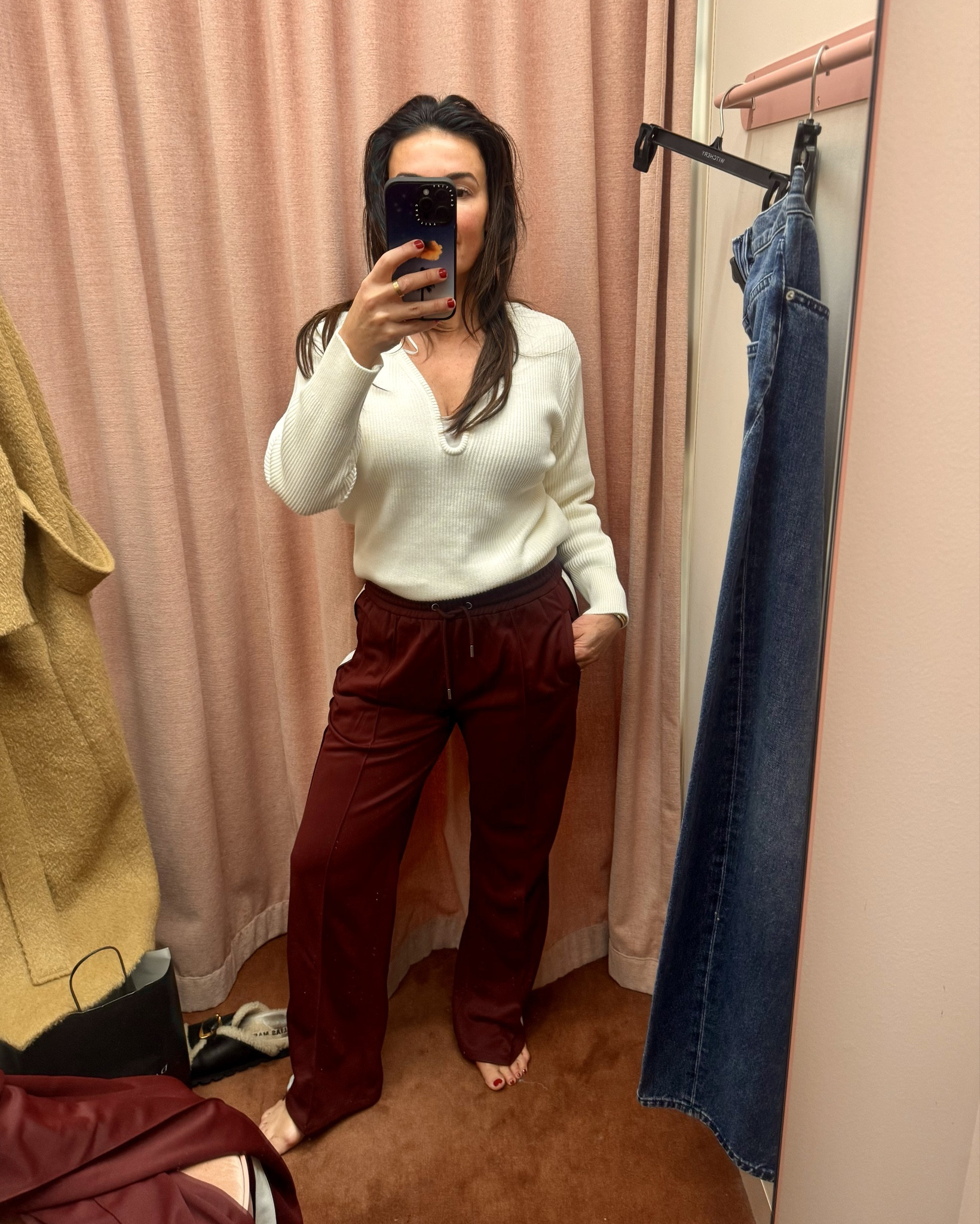 Wearing size small in knit and pants 