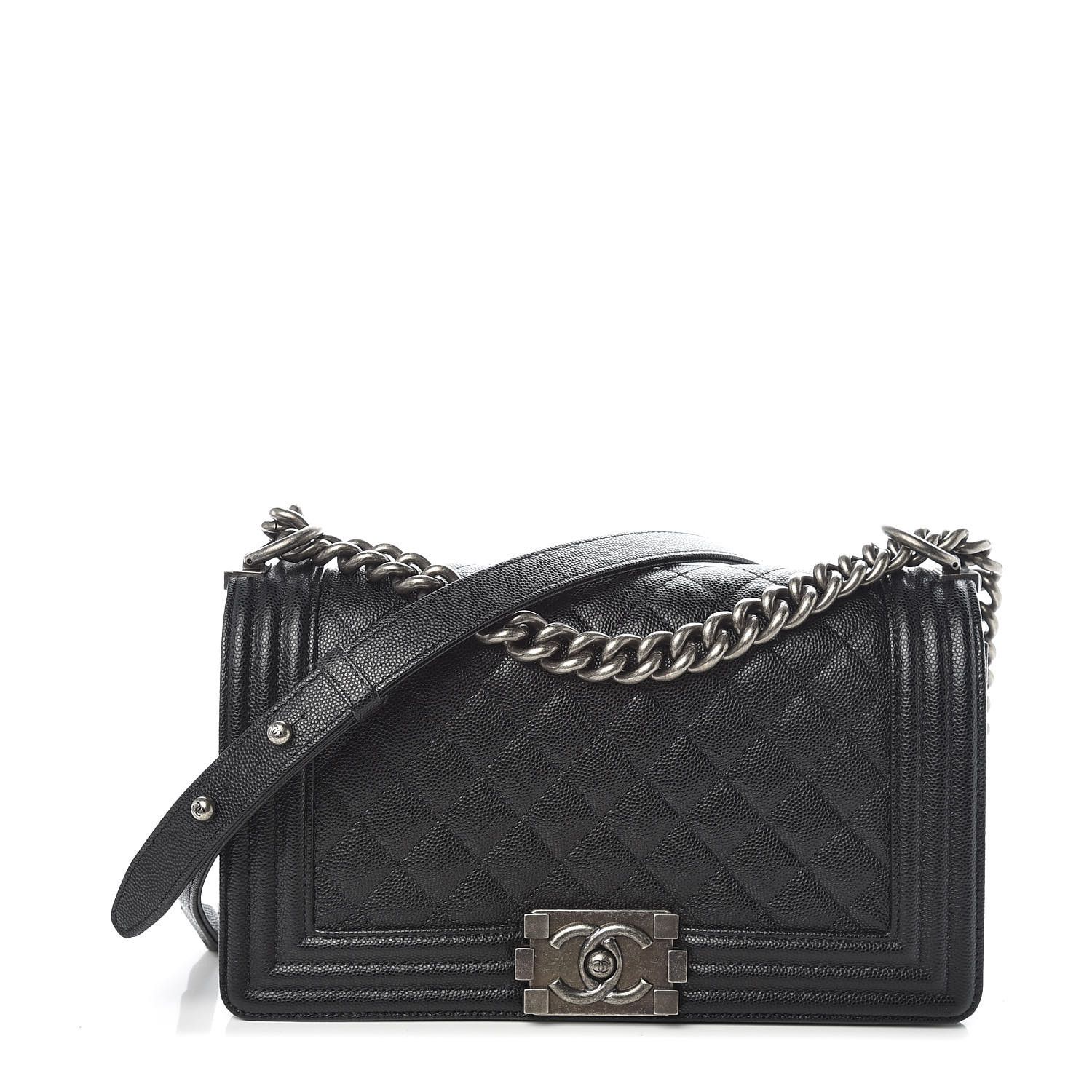 Caviar Quilted Medium Boy Flap Black | Fashionphile