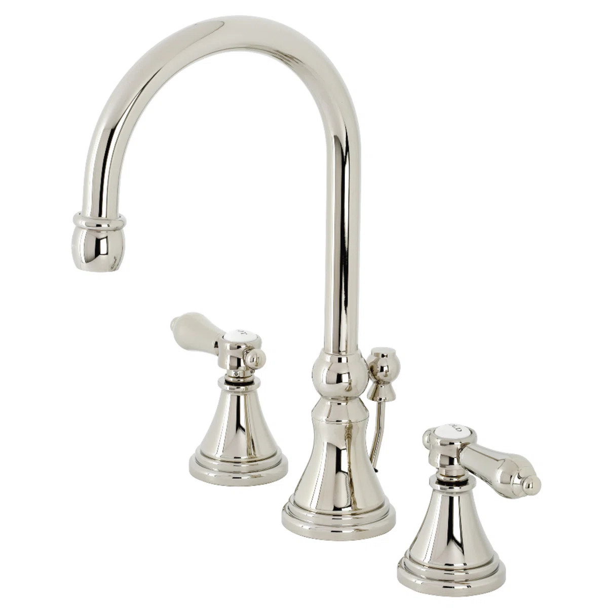 Kingston Brass Heirloom Two-Handle 3-Hole Deck Mount Widespread Bathroom Faucet with Brass Pop-Up Drain | Wayfair North America