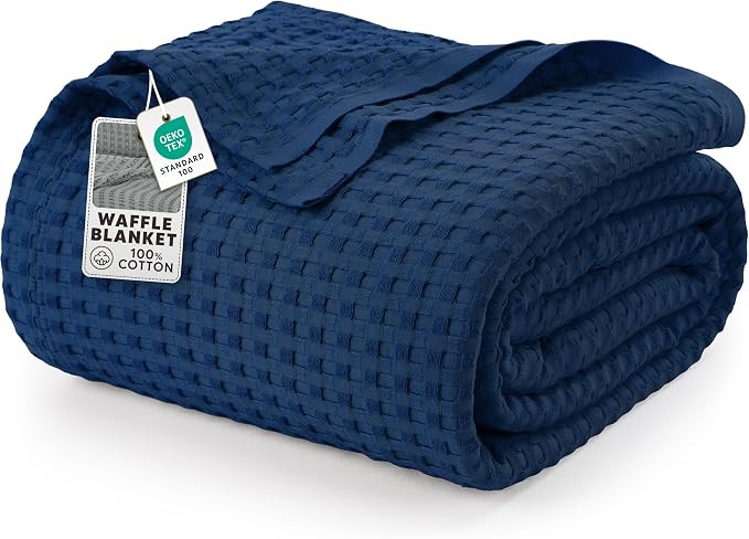 Utopia Bedding 100% Cotton Waffle Weave Blanket King Size for Bed - Lightweight, Breathable Summe... | Amazon (US)