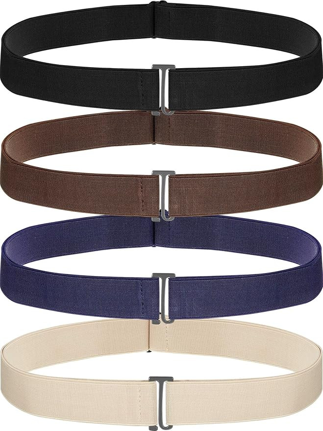 SATINIOR 2/3/4 Pack Women Elastic Stretch Belt Invisible Sweater Tuck Belts with Flat Buckle for ... | Amazon (US)