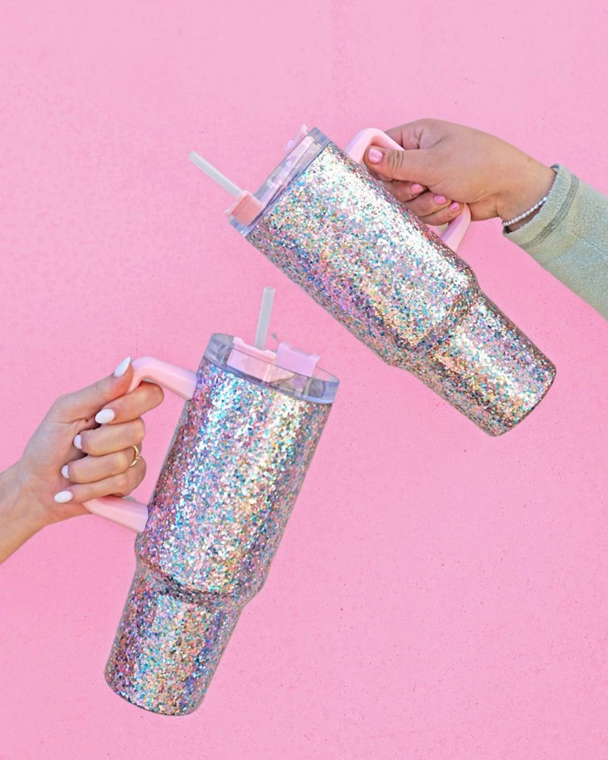 Glitter Party Stainless Steel Insulated Oversized Sipper Tumbler with Straw | Packed Party