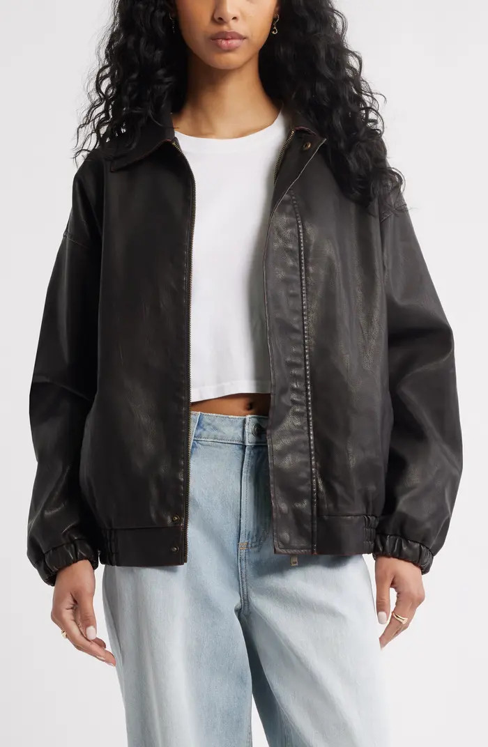 BP. Oversize Faux Leather Jacket | Nordstrom | Nordstrom