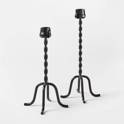 Set of 2 Metal Taper Candle Holders Black - Threshold™ designed with Studio McGee | Target