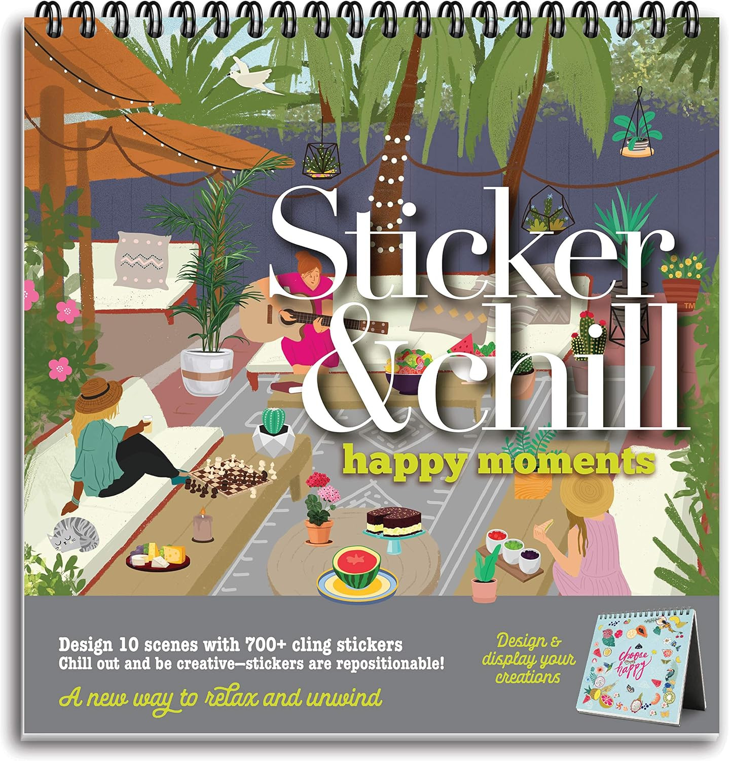 Sticker & Chill Sticker Book for Adults – 700+ Repositionable Colorful Stickers Create Designs ... | Amazon (US)