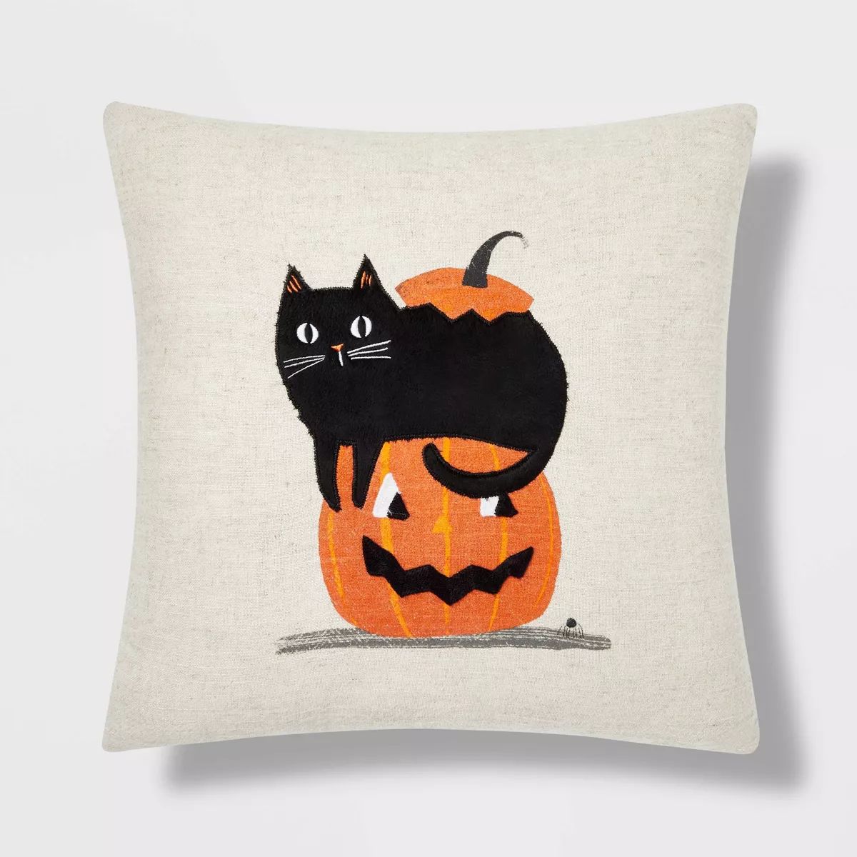 Black Cat and Pumpkin Square Halloween Throw Pillow - Hyde & EEK! Boutique™ | Target