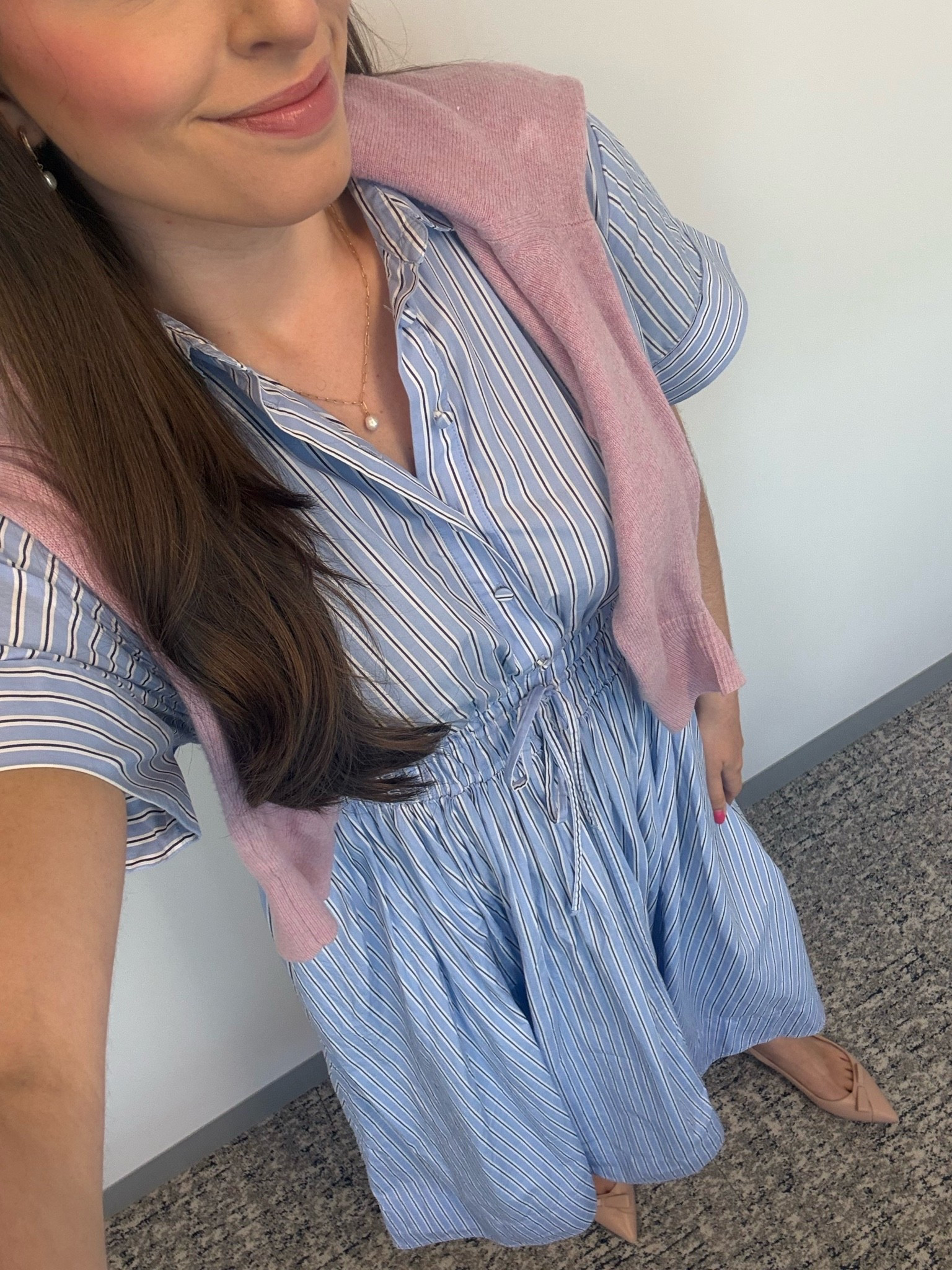 Shirt dress, workwear, work dress, comfortable work dress, work dress, nude sling backs, nude shoes, business casual, office style, office outfit, spring workwear, summer workwear, lawyer, attorney

#LTKootd #LTKWorkwear #LTKTall