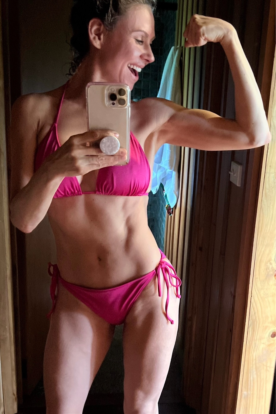 Strong in menopause with HRT! It has been 4 years since I wore a bikini because I gained 25 lbs in menopause and did not feel good. After 4 months on estrogen, I feel confident to wear a bikini again! 

#LTKFitness #LTKSwim