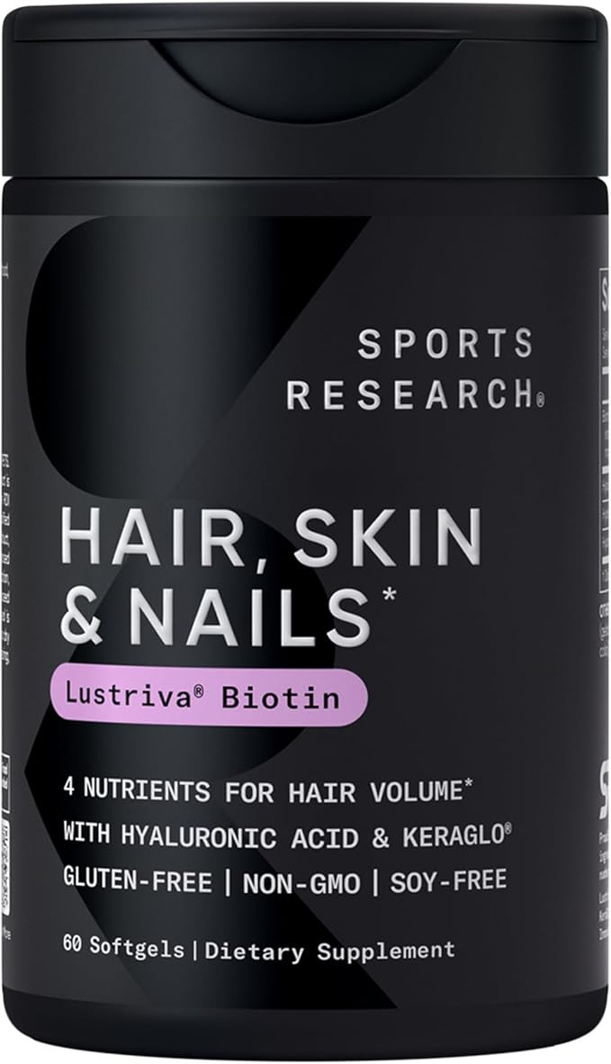 Sports Research® Hair, Skin & Nails Complex - Supports Hair Growth, Glowing Skin & Strong Nails ... | Amazon (US)