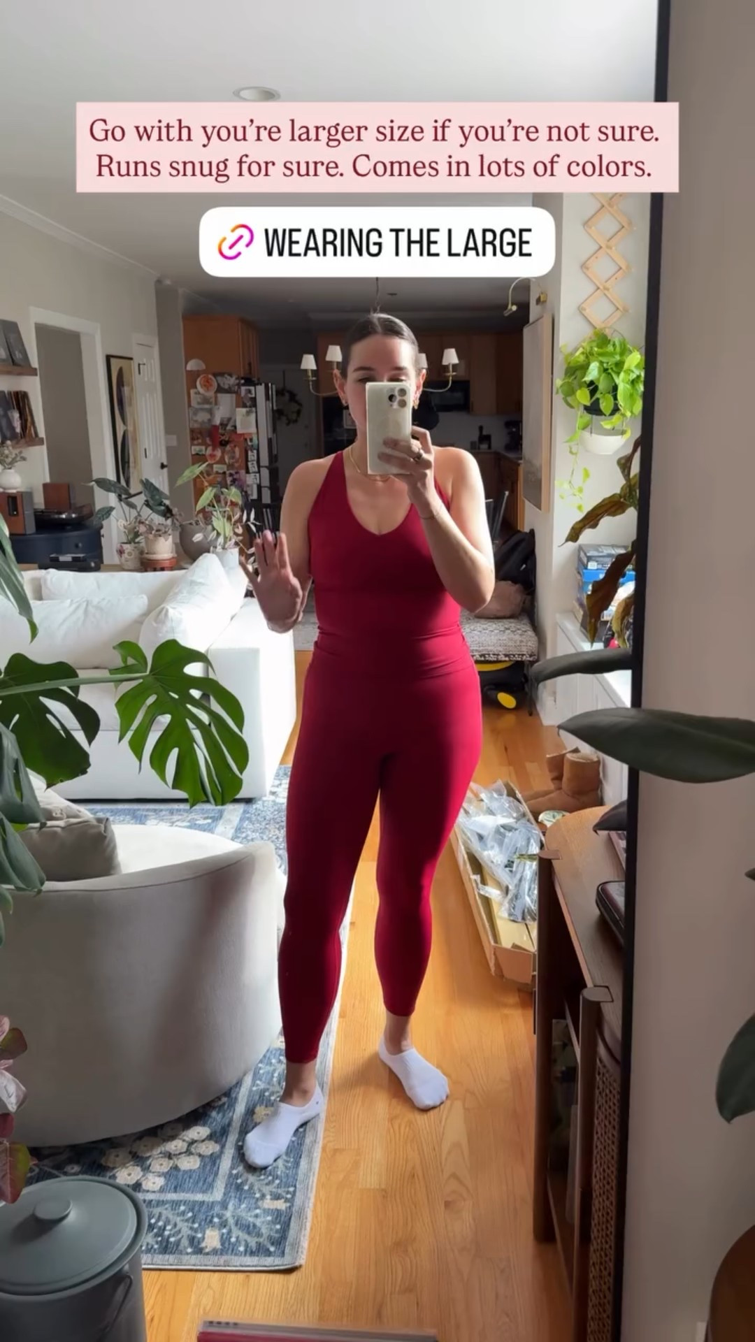 Go with you’re larger size if you’re not sure. Runs snug for sure. Comes in lots of colors.