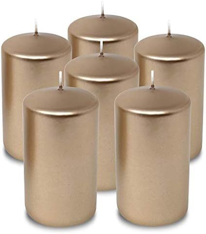 Hyoola Metallic Pillar Candles - 6 Pack - Copper Pillar Candles - European Made Decorative Pillar... | Amazon (US)