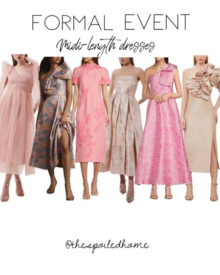 Special occasion/formal event, midi-length dresses for graduation, mother-of-bride, mother-of-groom, wedding guest, cocktail party, etc. These dresses are gorgeous! 

#LTKstyletip #LTKwedding #LTKover40