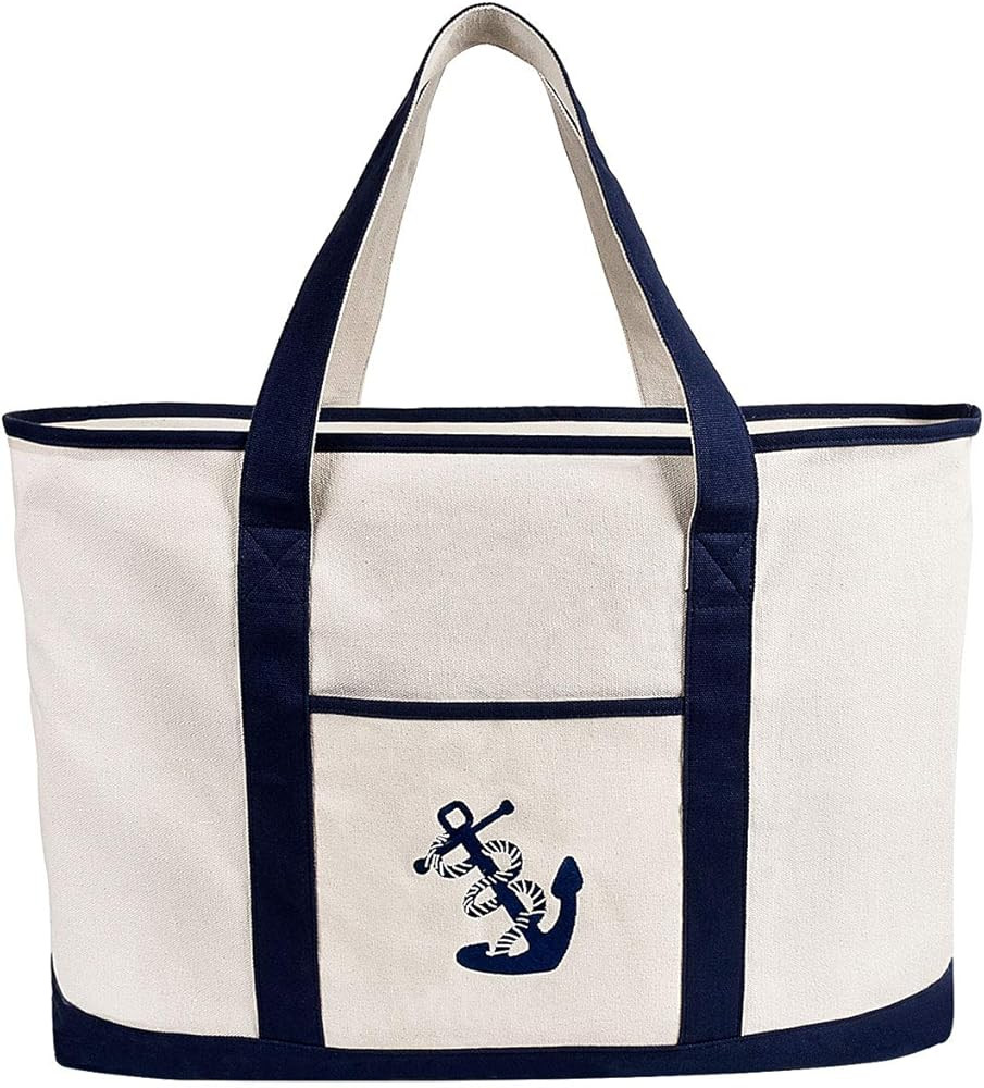 inOne 25" Extra Large Canvas Tote Bag Heavy Duty Roomy Zipper Grocery Shopping Carry Beach Boat B... | Amazon (US)