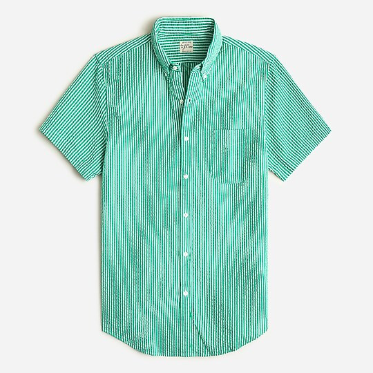 Short-sleeve yarn-dyed seersucker shirt | J. Crew US