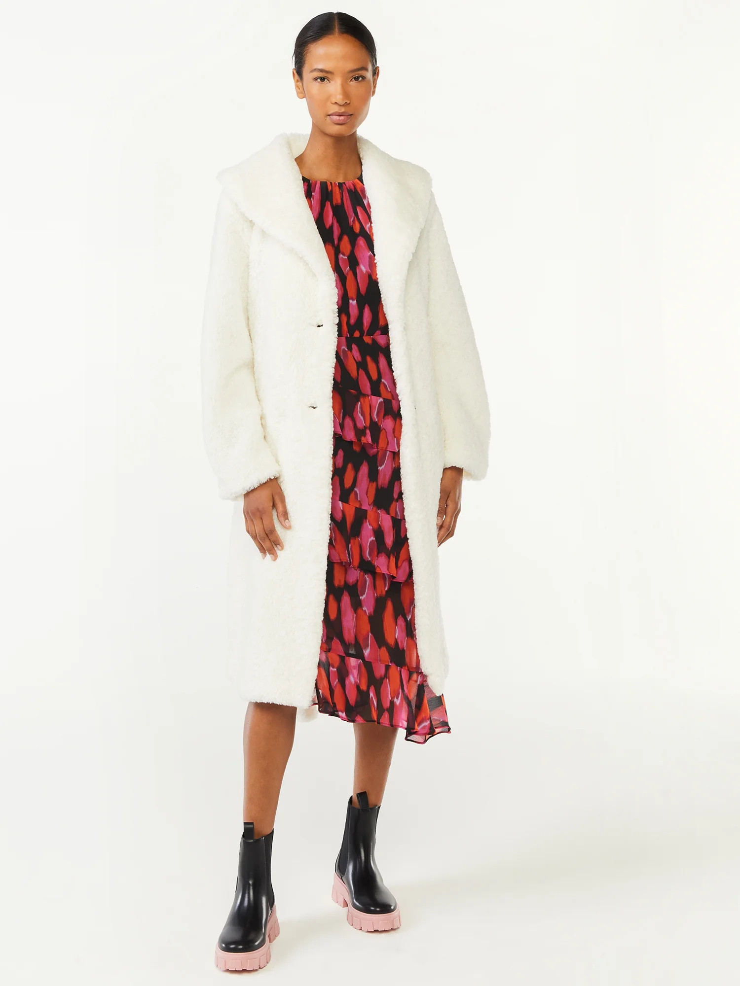 Scoop Women's Faux Fur Jacket with Shawl Collar | Walmart (US)