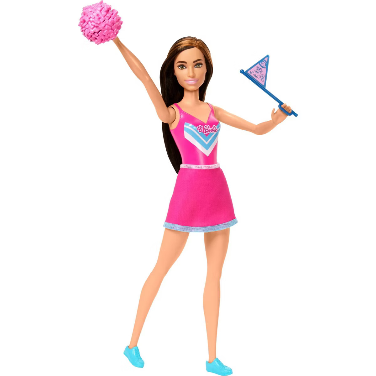 Barbie 12.7" Cheerleader Fashion Doll Black Hair/Blue Eyes in Cheerleader Uniform with Pom Pom Fl... | Target