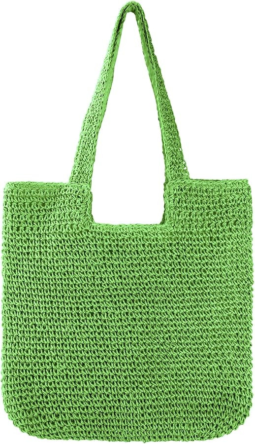 Straw Beach Tote Bag for Women Large Summer Woven Straw Bag Lightweight Foldable Shoulder Handbag... | Amazon (US)