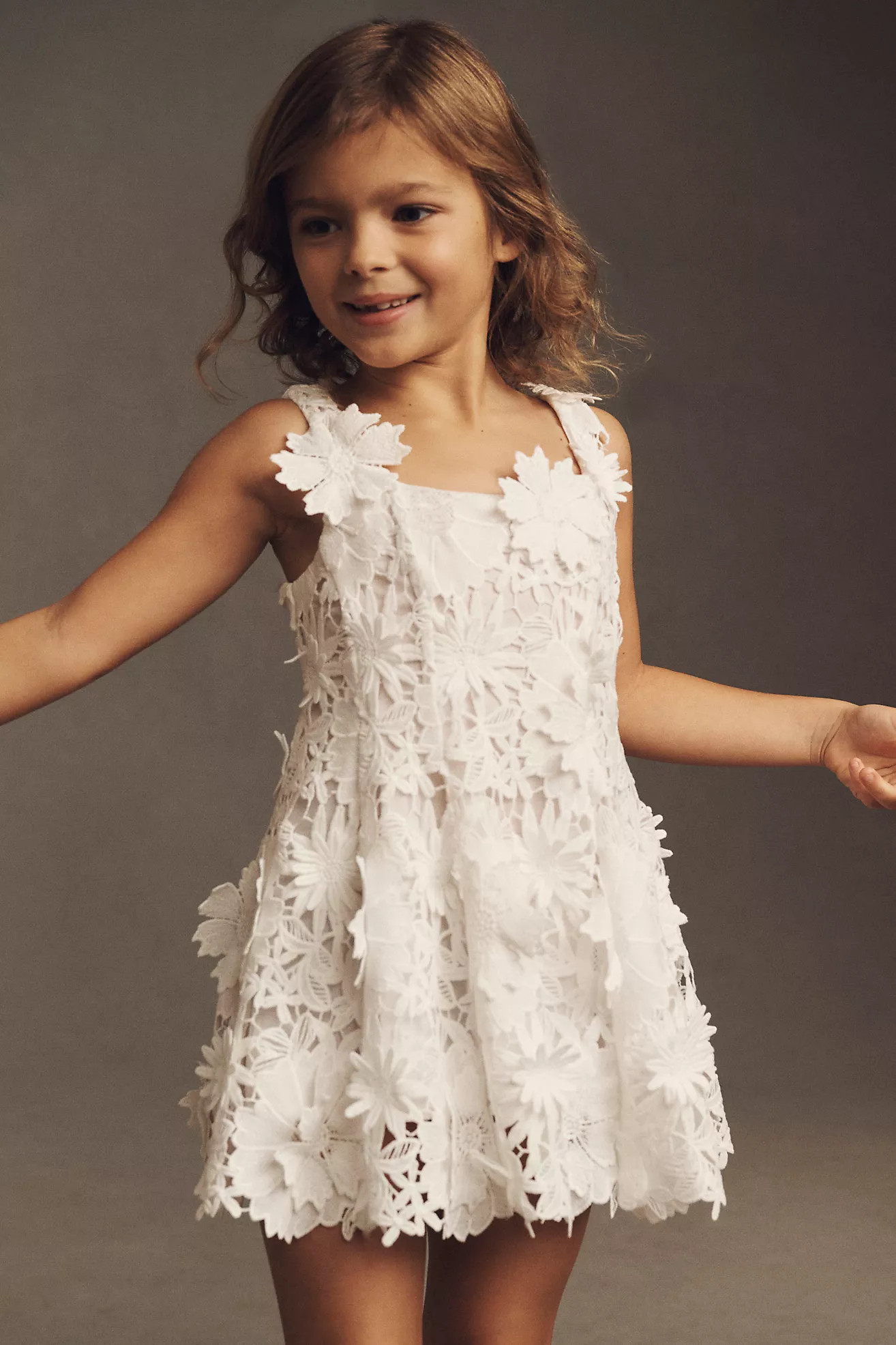 Bardot Calypso Sleeveless Lace A-Line Mini Flower Girl Dress | Anthropologie (US)