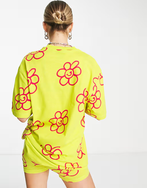 COLLUSION - T-shirt oversize gialla a fiori in coordinato | ASOS (Global)