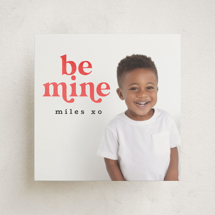 "Little Heart" - Customizable Foil-pressed Classroom Valentine's Day Cards in Black by Caitlin Co... | Minted