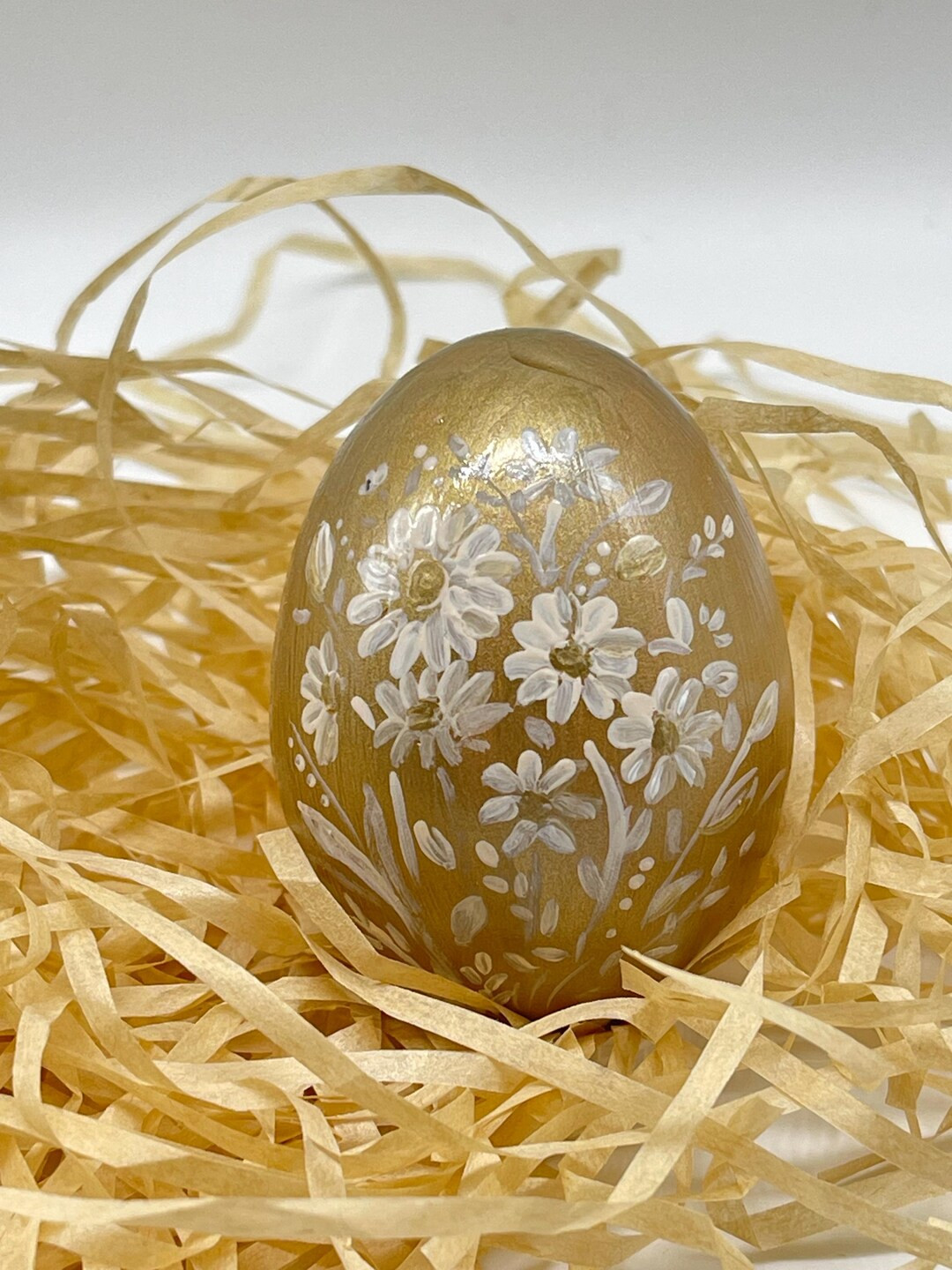 Painted Easter Egg | Hand Painted Easter Egg |golden Egg | Daisies | Wildflowers | Terracotta Egg... | Etsy (US)