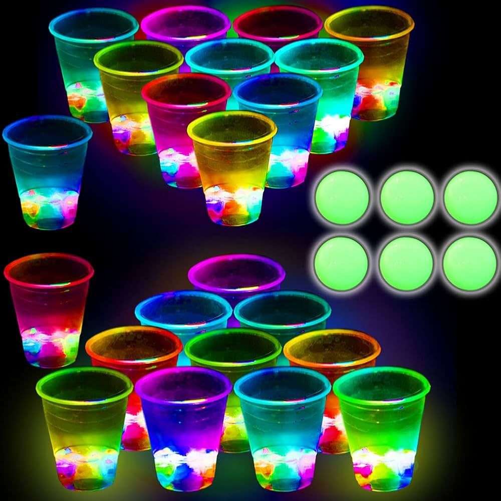 Glowing Party Beer Pong Game for Indoor Outdoor Party Event Fun, Pack with Flashing Color Bright ... | Amazon (US)