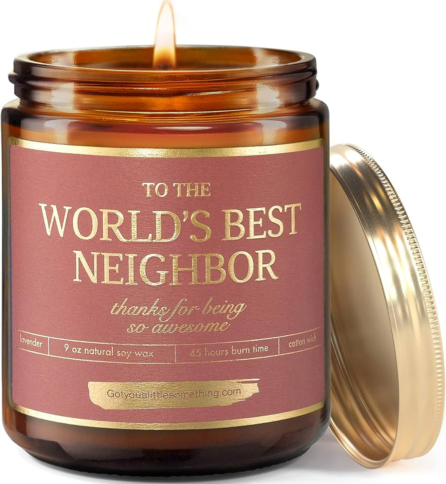 Worlds Best Neighbor - 9oz Handmade Soy Candle ; Cute Neighbor Gift for New Home, Farewell or Mov... | Amazon (US)