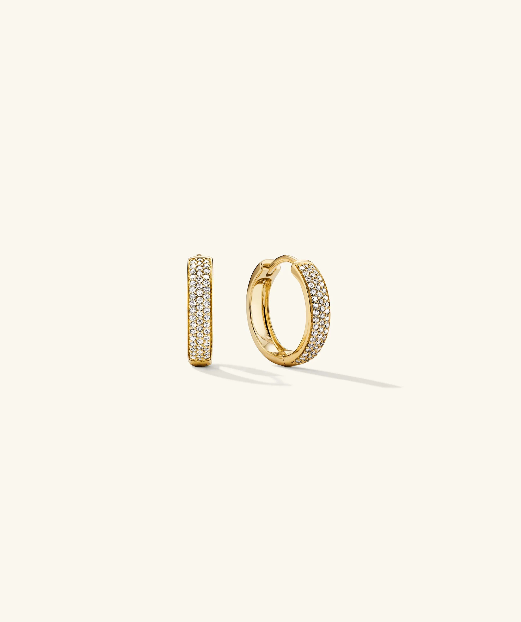 Bold Pav\u00e9 Diamond Small Hoops in 14k Gold - Jewelry | Mejuri | Mejuri Fine Crew