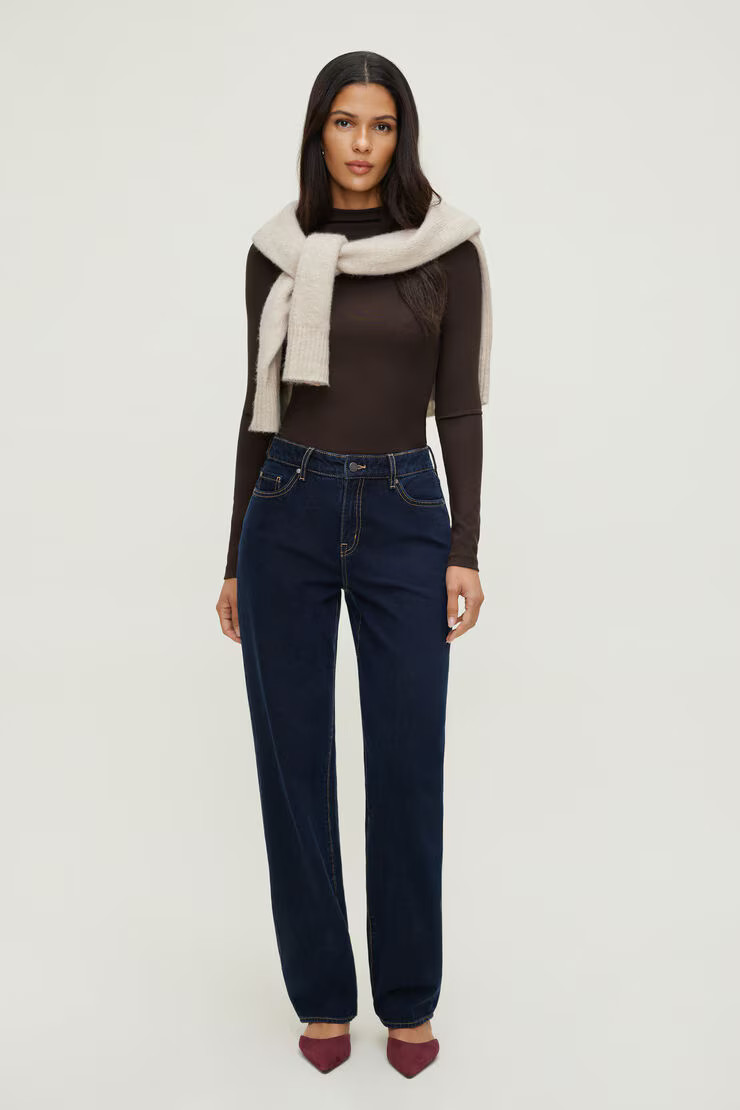 Mock Neck Long Sleeve Top | Dynamite Clothing