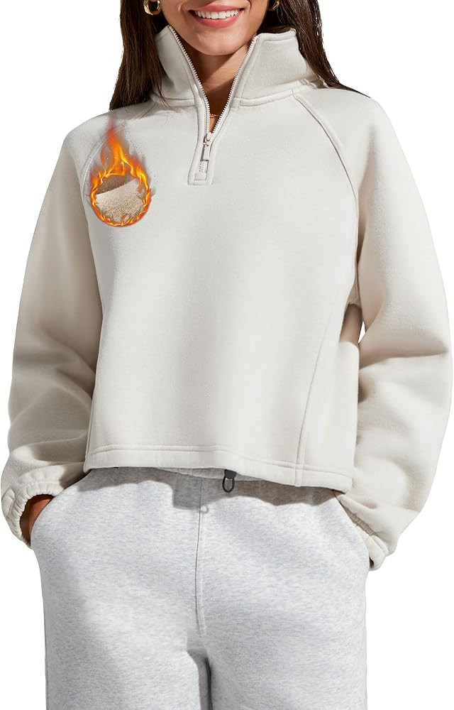 G4Free Flurrylux Womens Sweatshirts Fleece Lined Quarter Zip Mock Neck Pullover Winter Fashion Ou... | Amazon (US)
